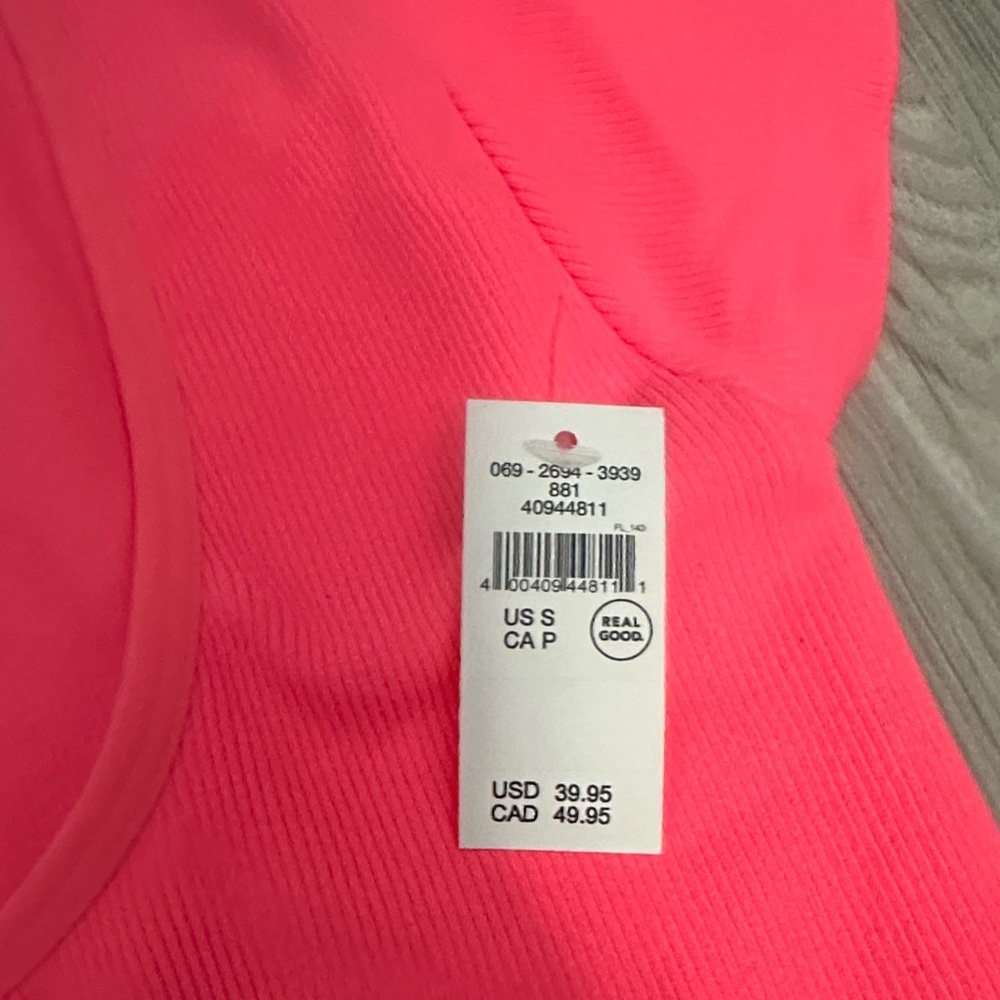 NWT Aerie Vibrant Pink Scoop Neck Crop Top - Picture 2 of 7